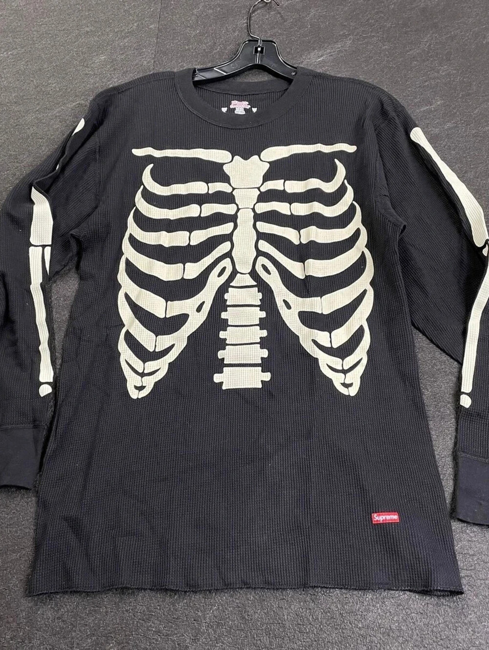 SUPREME X X Hanes Thermal Shirt Men's Size L Black New